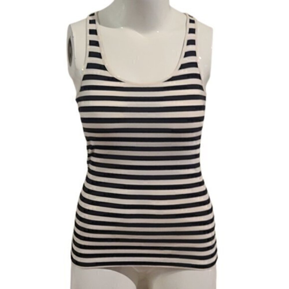 [A.n.a] Black & White Striped Tank - Size L
